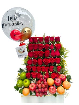 Cilindor de rosas rojas con peluches, chocolates y globo personalizado (1080 x 1080 px) (2)